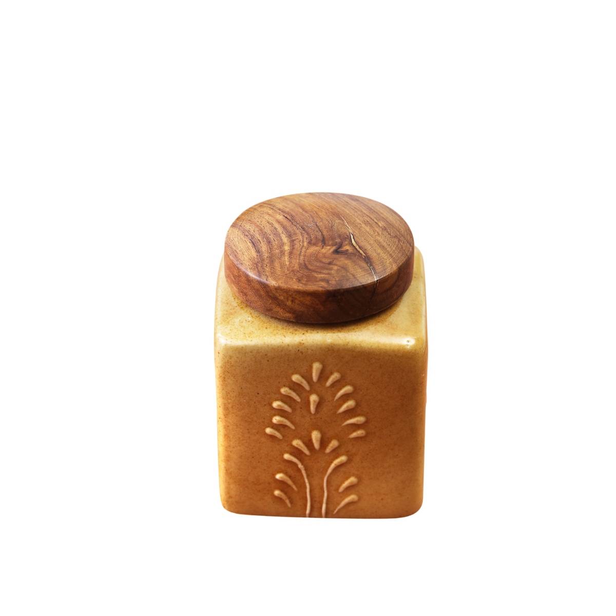 Buy VarEesha Gold Mustard Hand Embossed Ceramic Air Tight Chutney ...