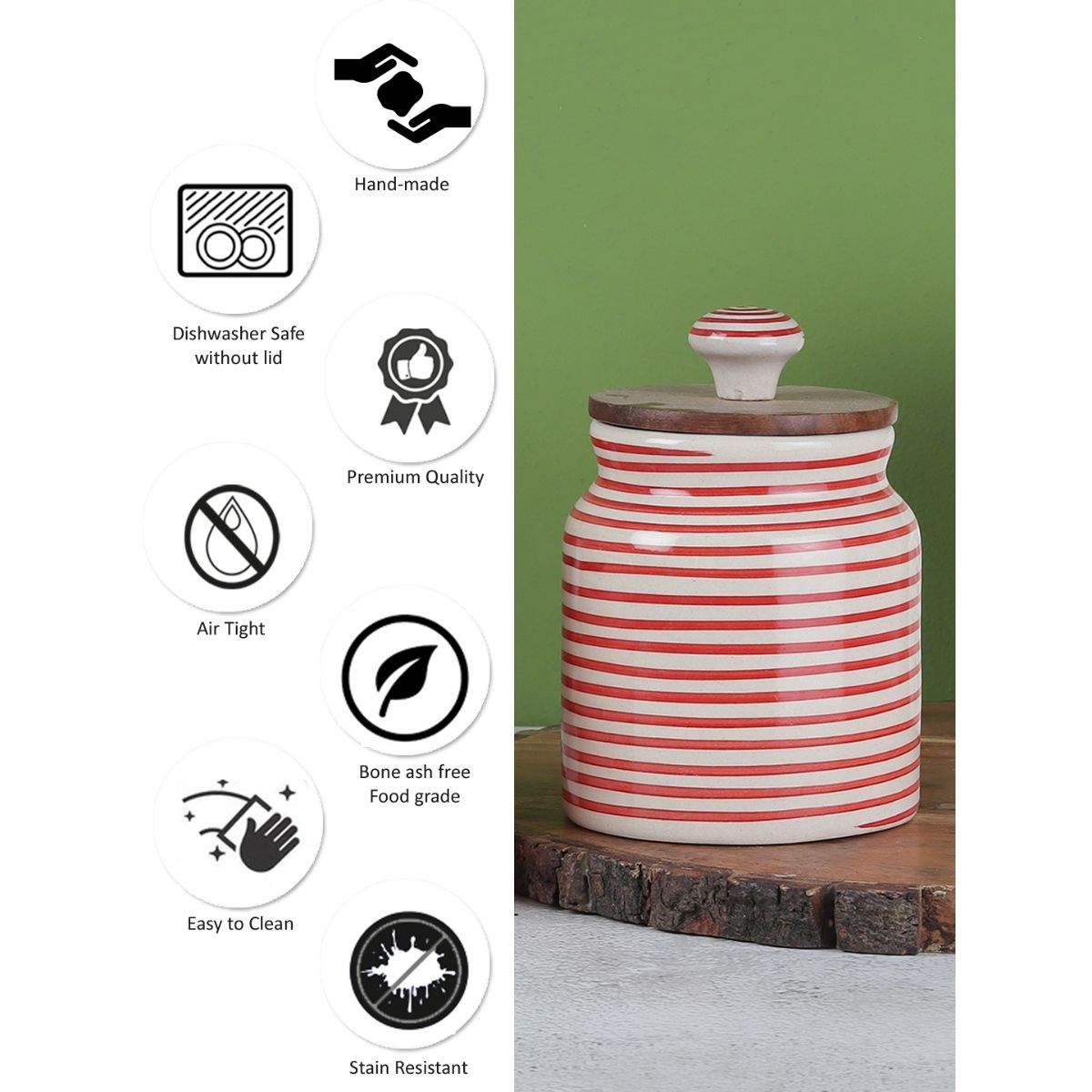 Buy VarEesha Parikrama Red Spiral Leak Proof Handmade Ceramic Jars Online