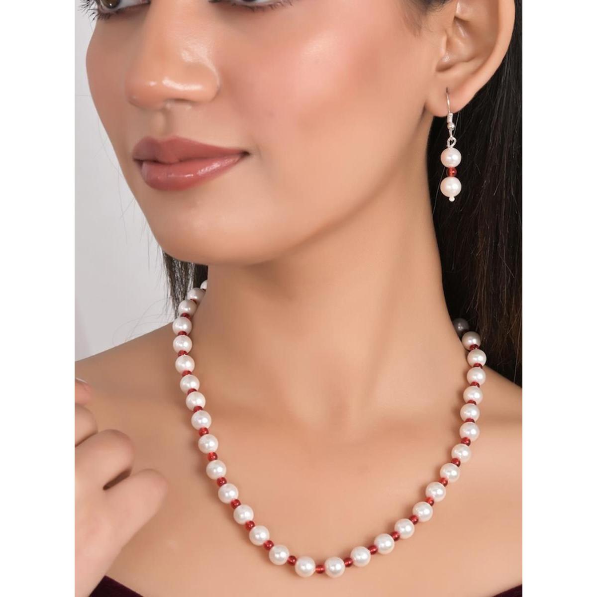 Luxury Pearl Necklace shops + Pearl Earrings Matching Set (+ Marco Polo Box)