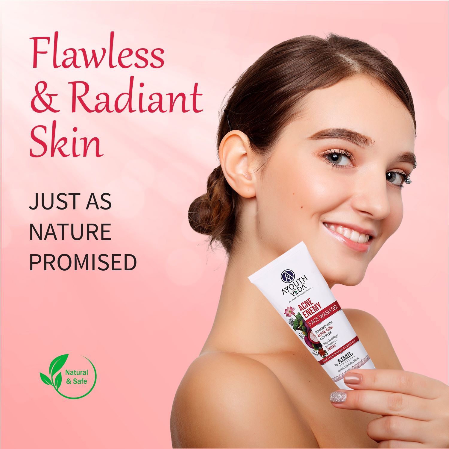 Ayouthveda Acne Enemy Face Wash Gel, Fights Acne, Pimples & Unclogs