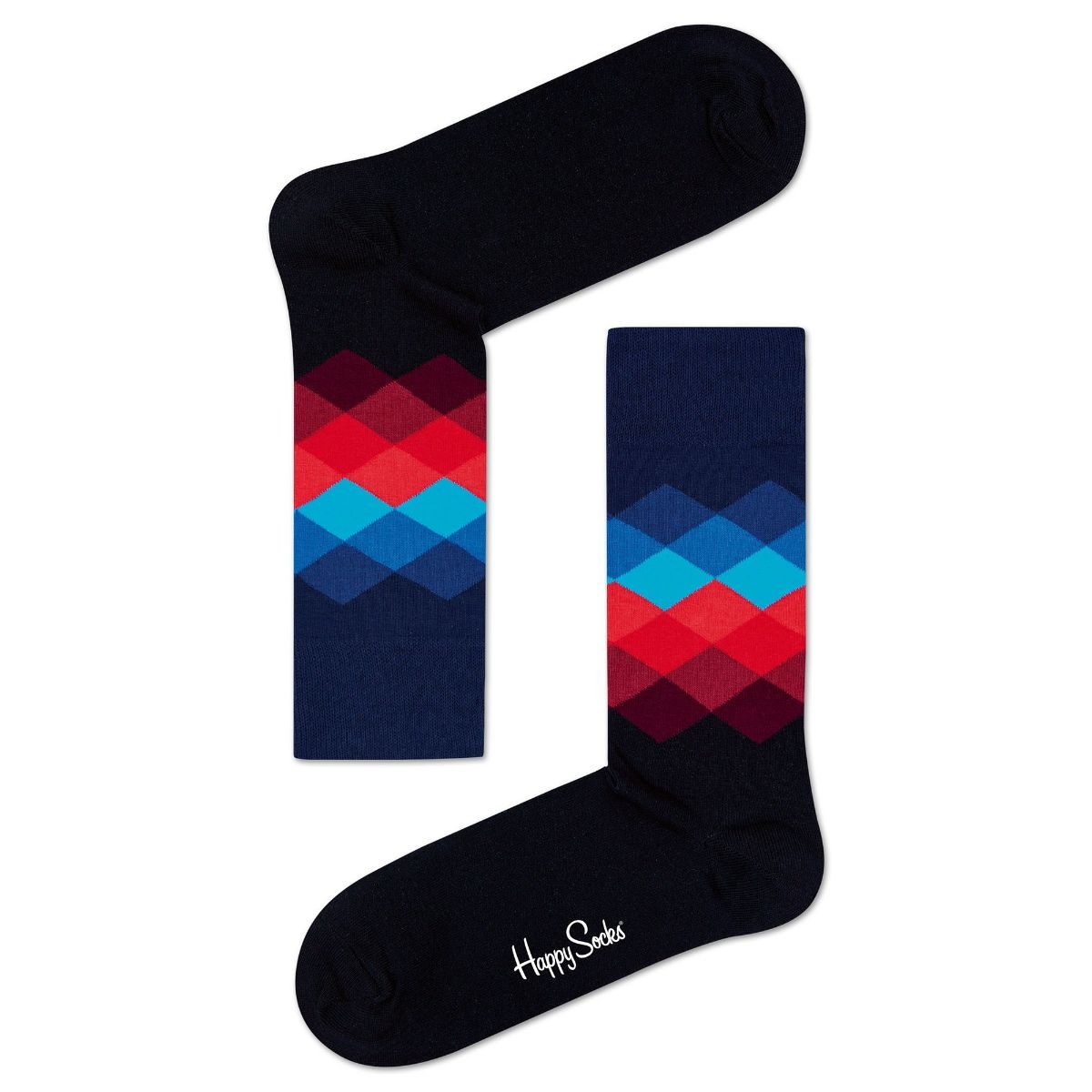 Calcetines Happy Socks Faded Diamond Unisex - Gris Oscuro | Algodón Y Elastano