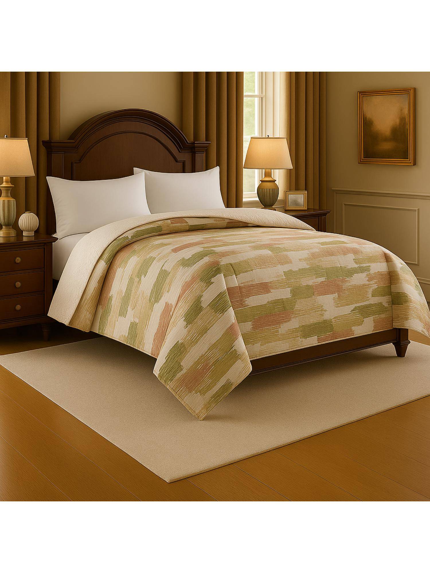 Signature Super Soft Double Bed All Weather AC Comforter - Green