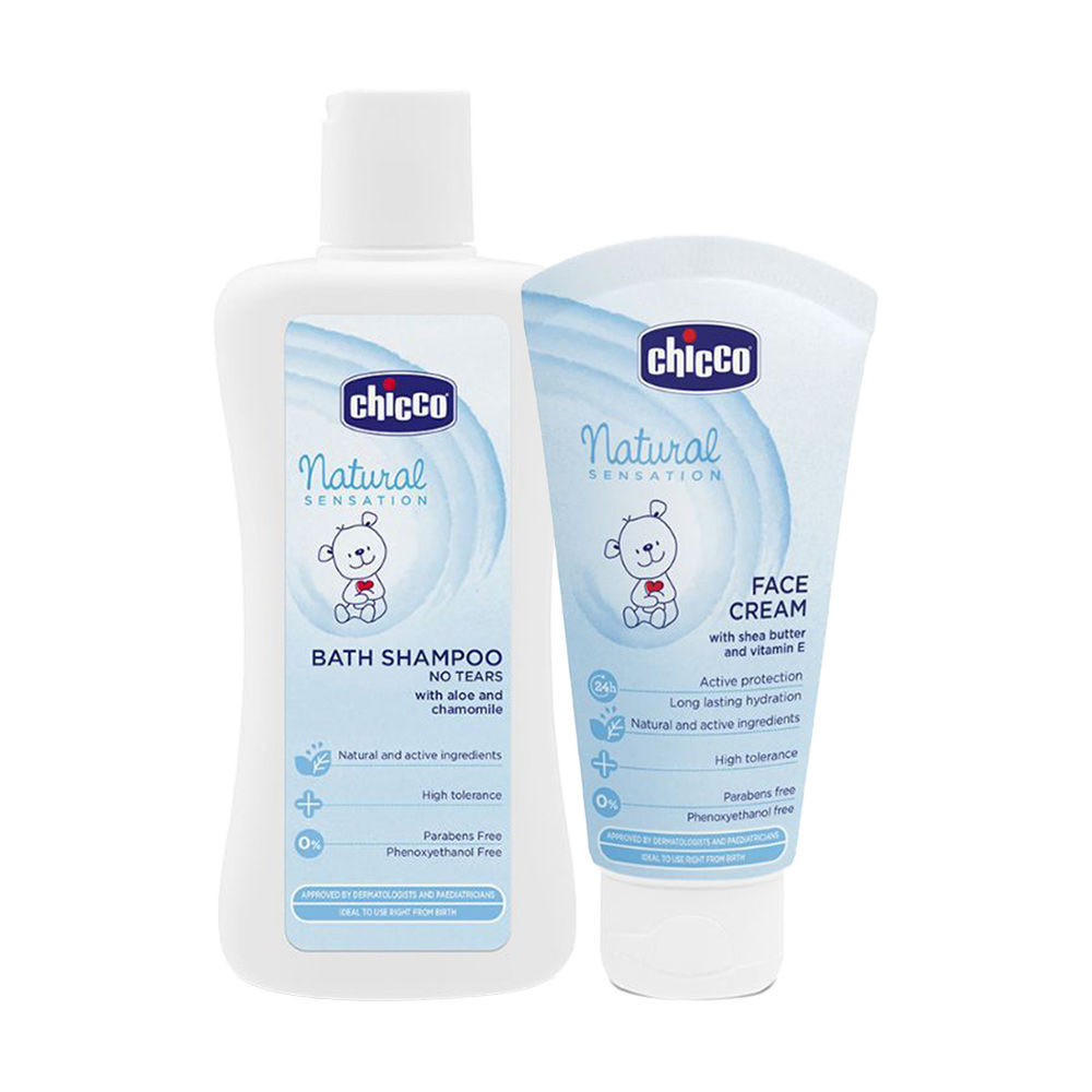 Chicco Natural Sensation Face Cream And Bath Shampoo
