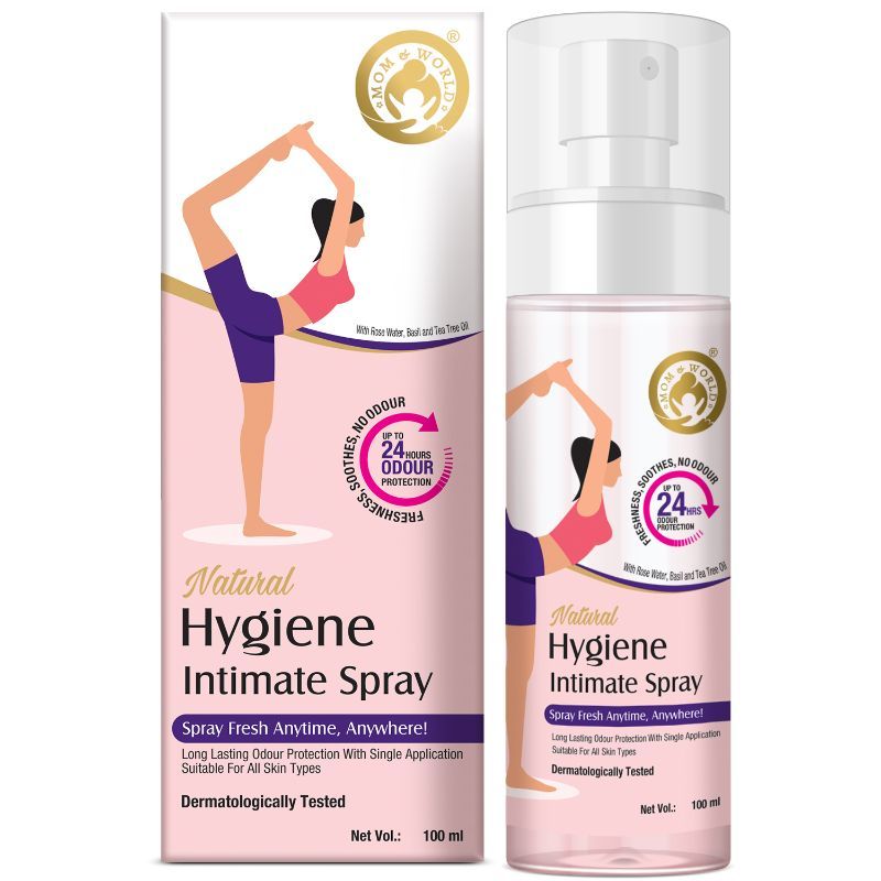 Mom & World Natual Hygiene Intimate Spray - Dermatologically Tested - Upto 24 Hours Odour