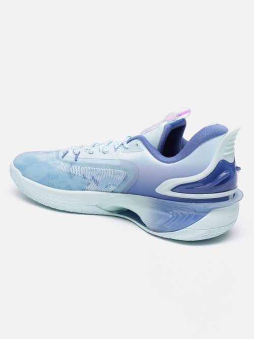 Xtep Men Levitation Lightweight Textile Super Grip Basketball Shoes Blue