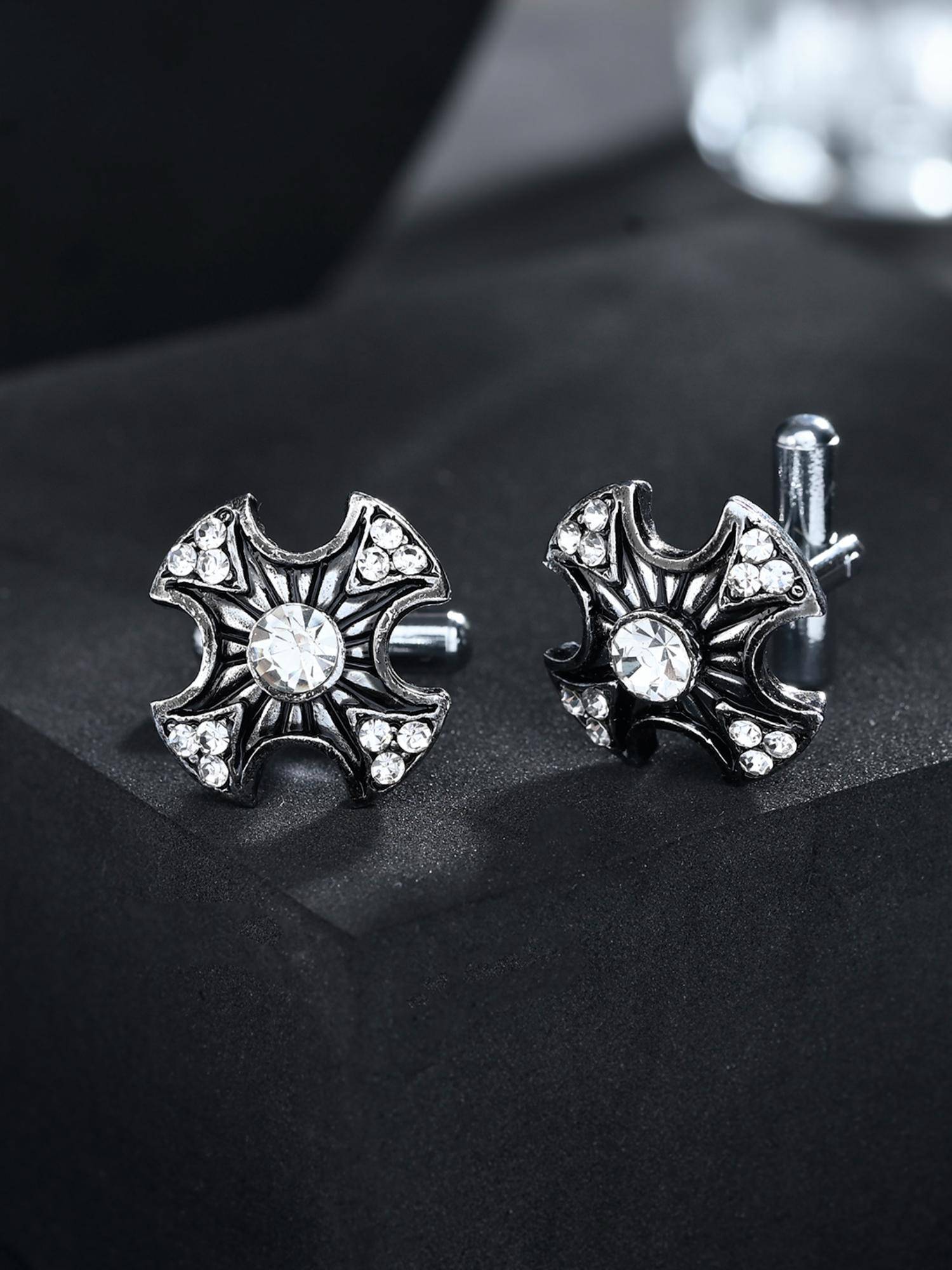 Voylla Mystic Silver Mens Cufflinks