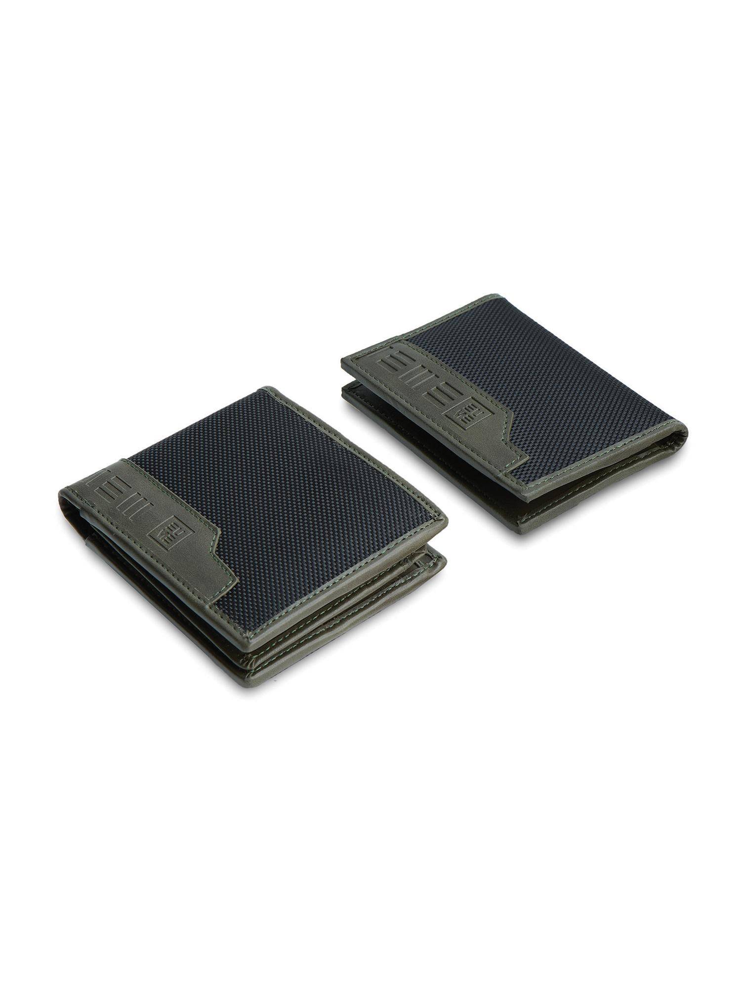 EUME Crest Men Wallet & Card Holder Accessory Gift - Charcoal Green