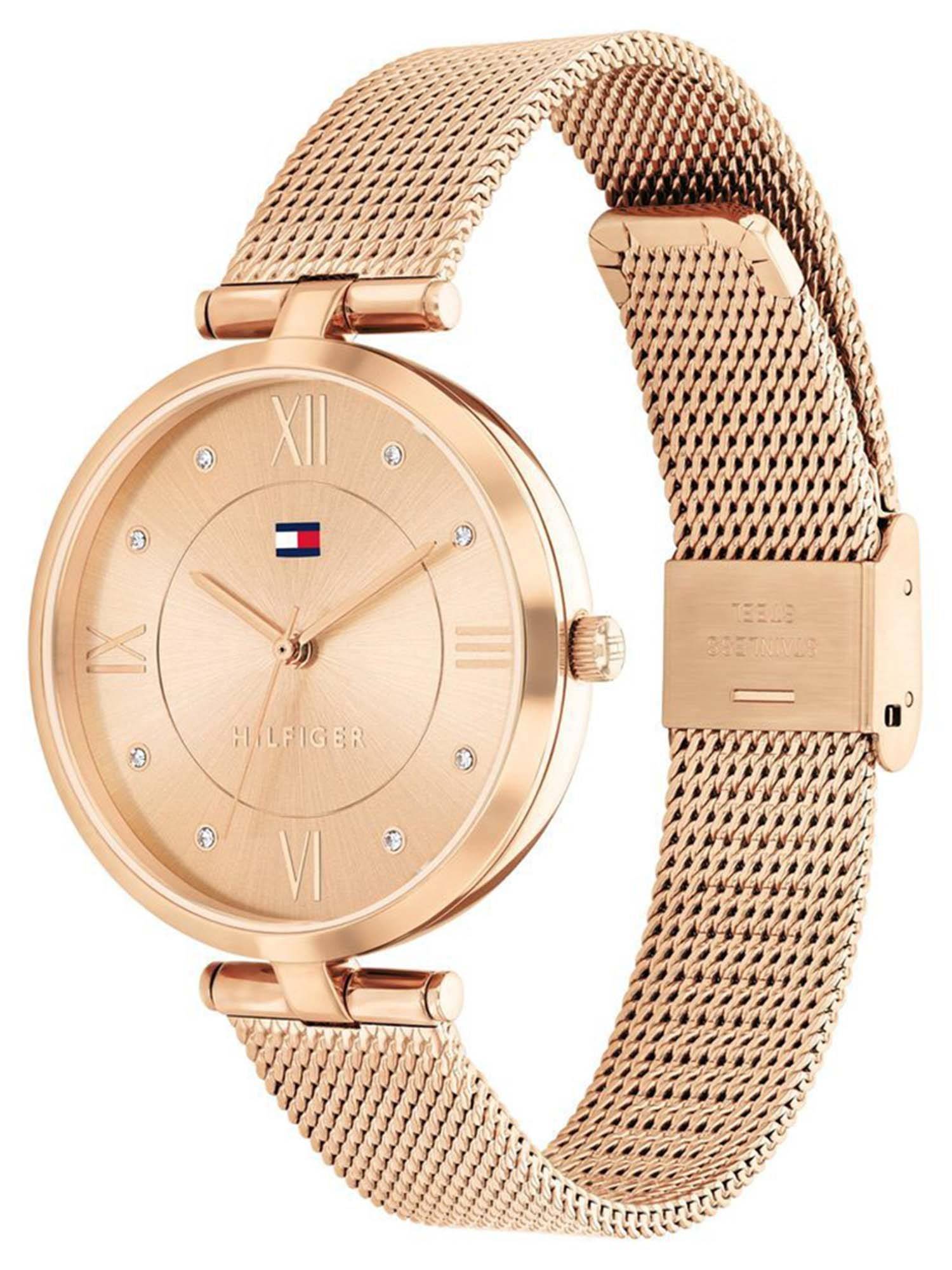Buy Tommy Hilfiger Rose Gold Strap Round Dial Watch for Women ...
