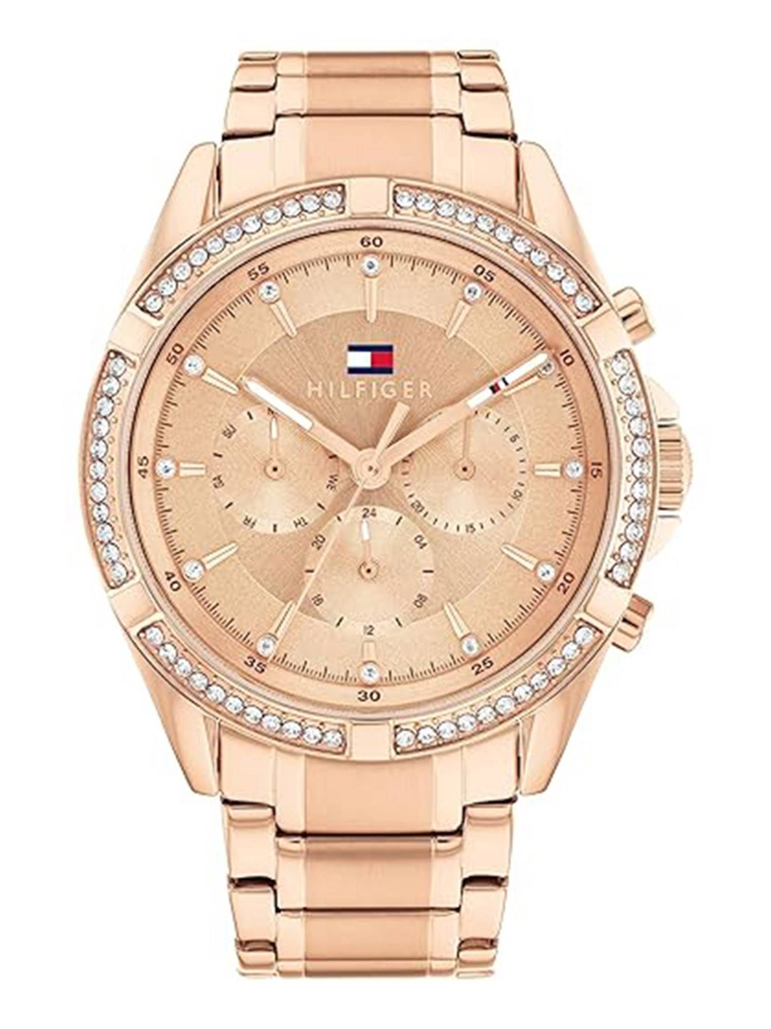 Buy Tommy Hilfiger Rose Gold Strap Round Dial Watch for Women ...