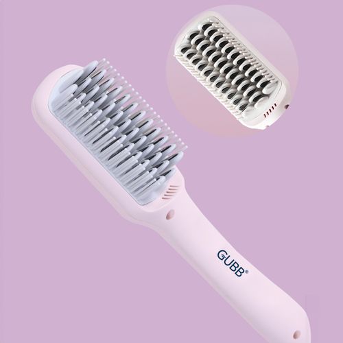 GUBB Hair Straightener Brush For Women & Men Hair Straightening Paddle Hair Brush(gb-705y)Pink(412g)