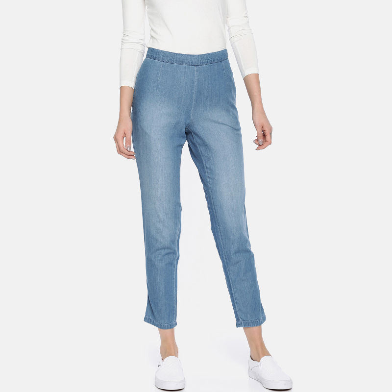 Go Colors Women Light Solid Linen Mid Rise Pencil Pants  Blue Buy Go  Colors Women Light Solid Linen Mid Rise Pencil Pants  Blue Online at Best  Price in India  Nykaa
