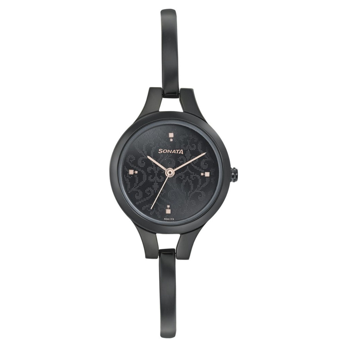 Sonata Essentials Grey Dial Leather Strap Watch for Women