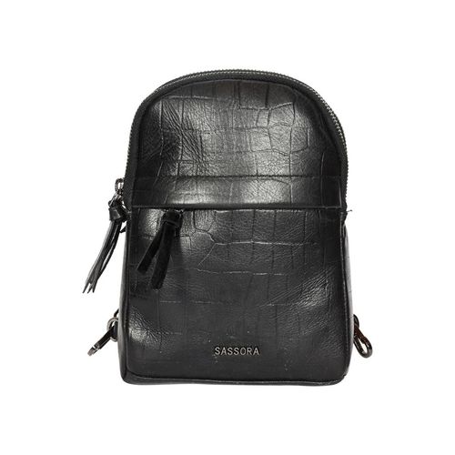 Sassora Premium Leather Women Backpack Black