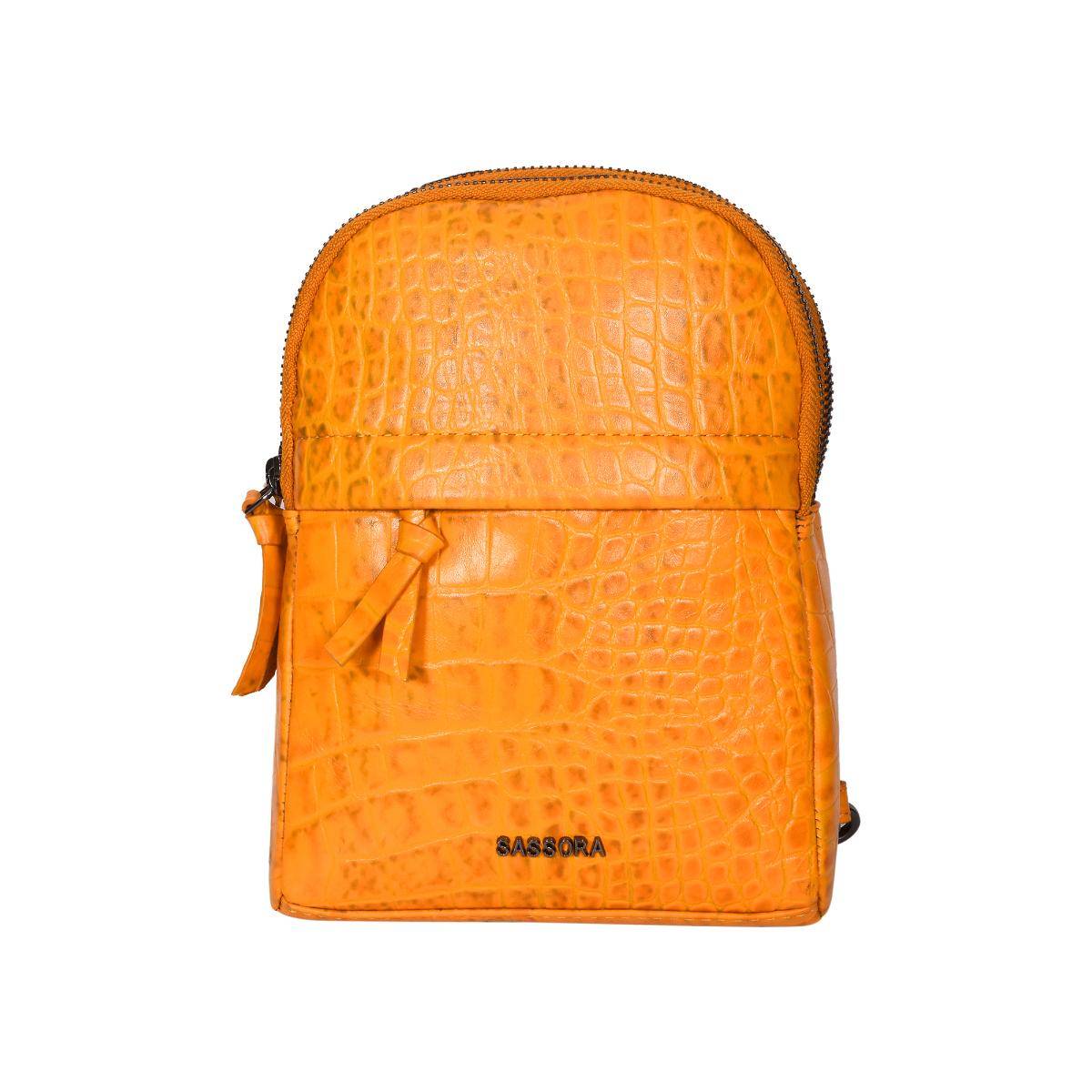 Sassora Premium Leather Women Backpack - Yellow