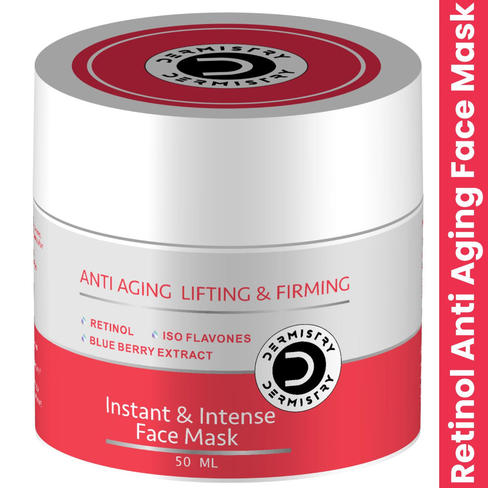 Dermistry Anti Aging Instant Skin Firming Tightening Ageing Reverse Retinol Vit E Face Pack Mask