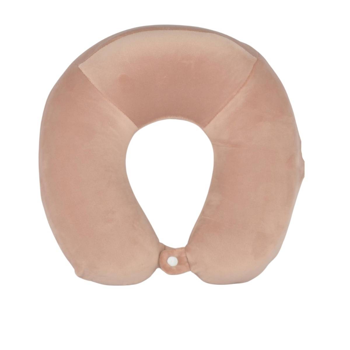 Premsons Cushy Travel Neck Pillow With 360-Degree Head Support Zipper Closure, Peach