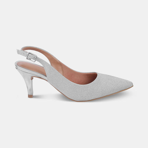 Victoria Dress Ludlow Slingback Kitten Heel Vizzano Womens Silver