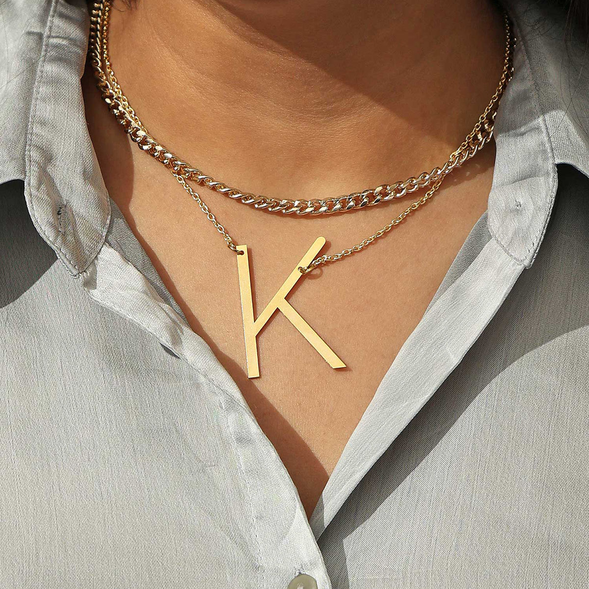 Buy 14K Solid White Gold Initial Necklace, Small Letter Necklace,  Minimalist Initial Necklace, Letter K Necklace , Personalized Jewelry  Online in India - Etsy
