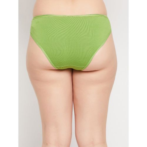 Buy Clovia Low Waist Bikini Panty In Lime Green Cotton Online