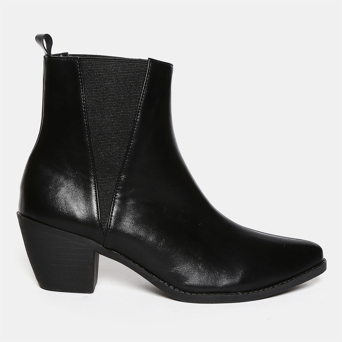 Lilley Womens Block Heeled Ankle Boot in Black 