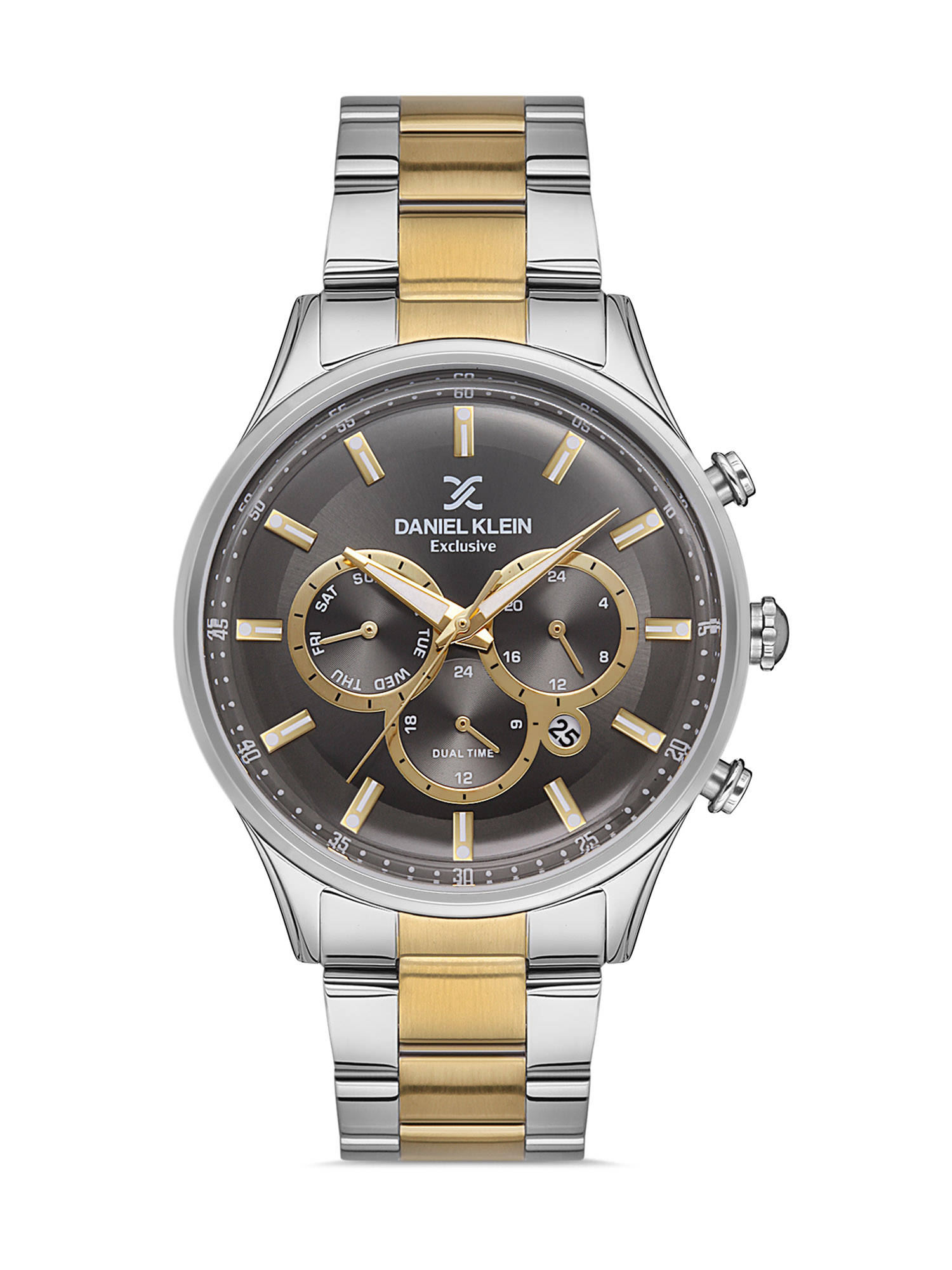 Daniel Klein gun black gold Color Stainless Steel Strap Watch for Men DK.1.13138-4