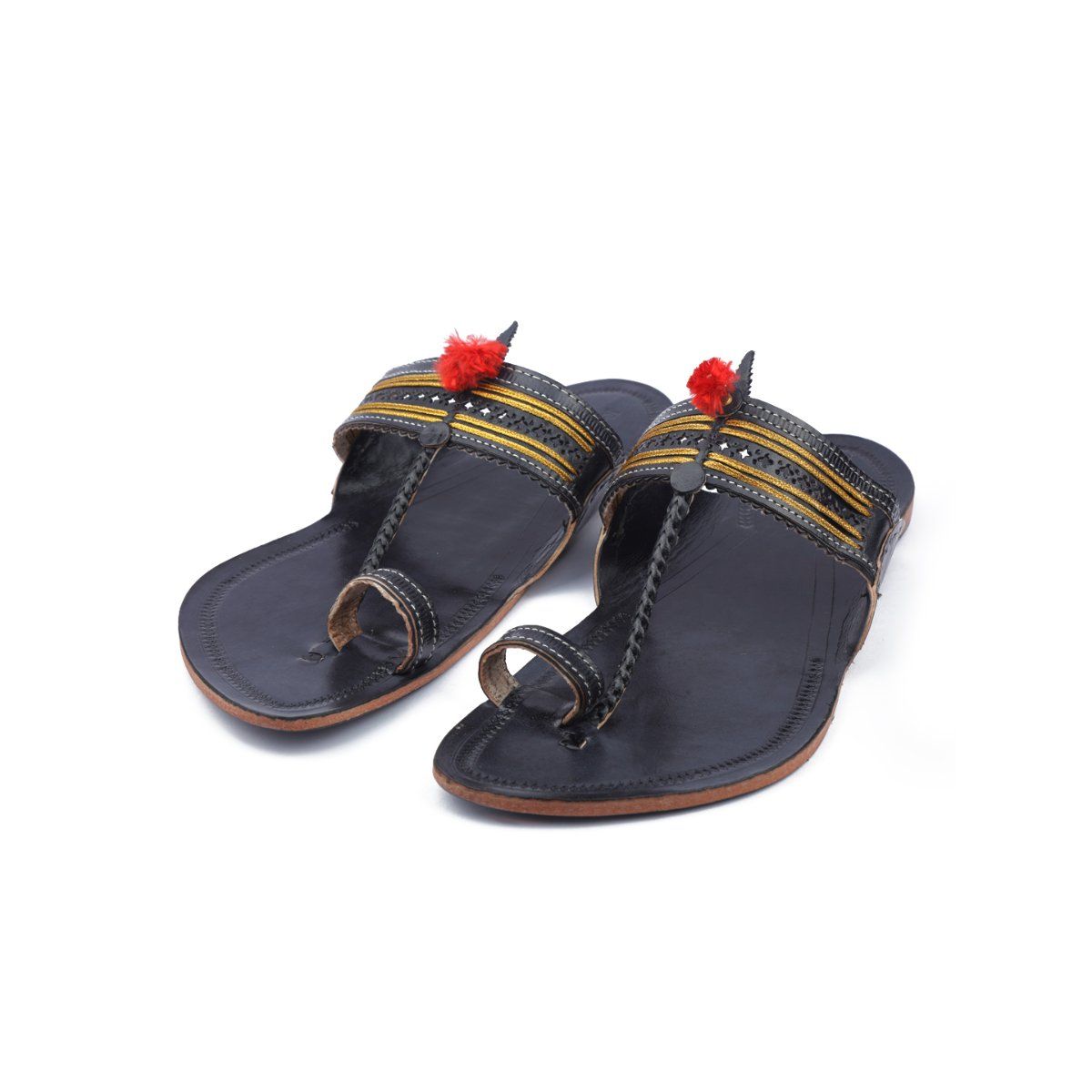 Kolhapuri chappal sales gents black