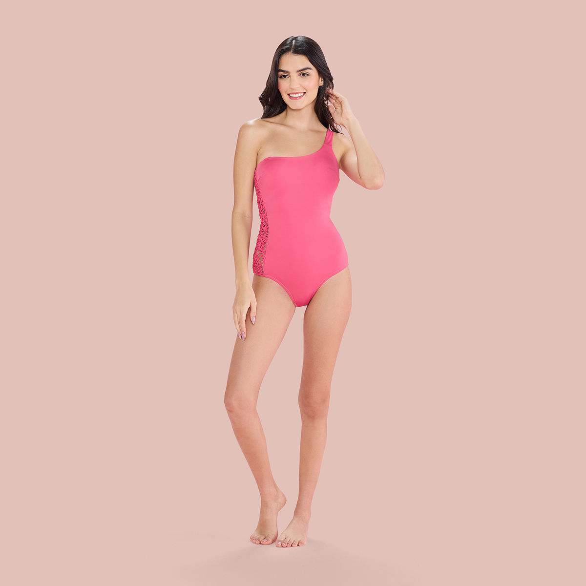 Buy Nykd by Nykaa Chic One Shoulder Swimwear NYSW15 Pink Online