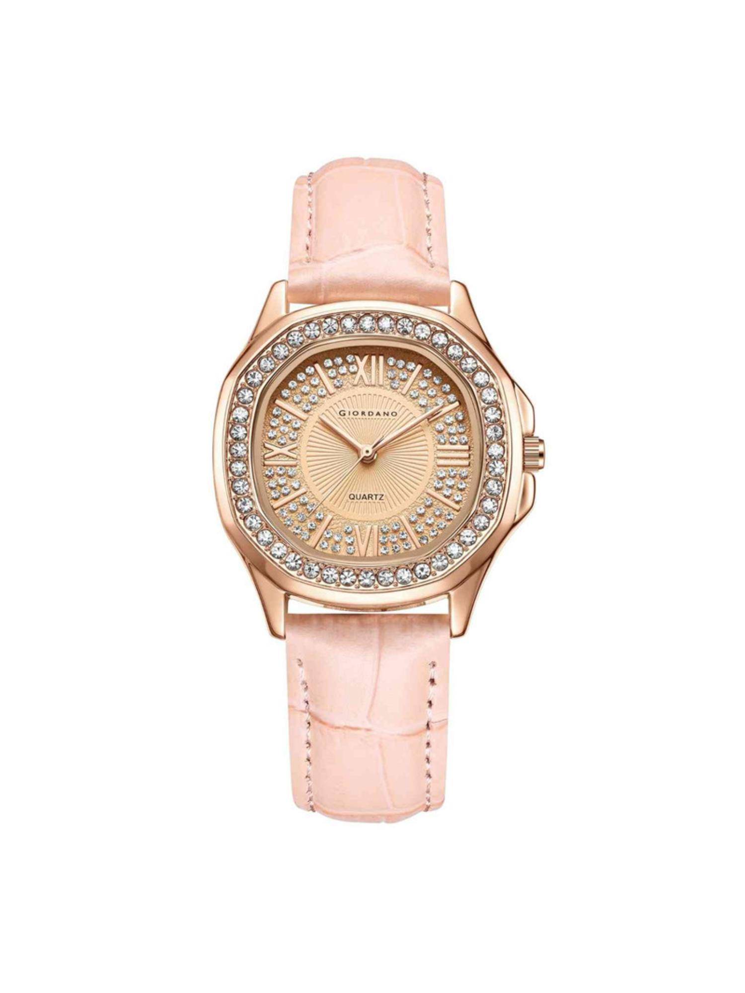Giordano Women Sparkling Roman Dial Rose Gold Analog Watch - GZ-60141 (M)