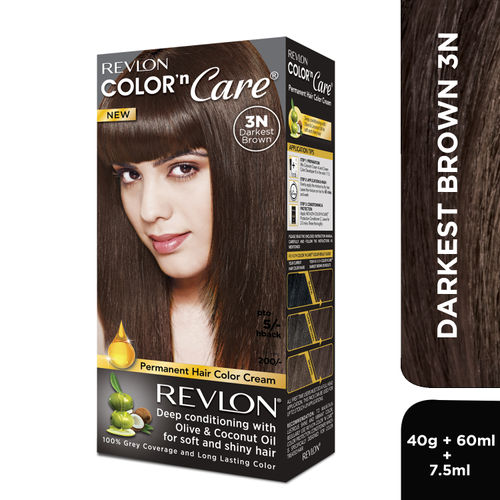 Revlon Color N Care Permanent Hair Color Cream - Darkest Brown 3N: Buy Revlon  Color N Care Permanent Hair Color Cream - Darkest Brown 3N Online at Best  Price in India | Nykaa