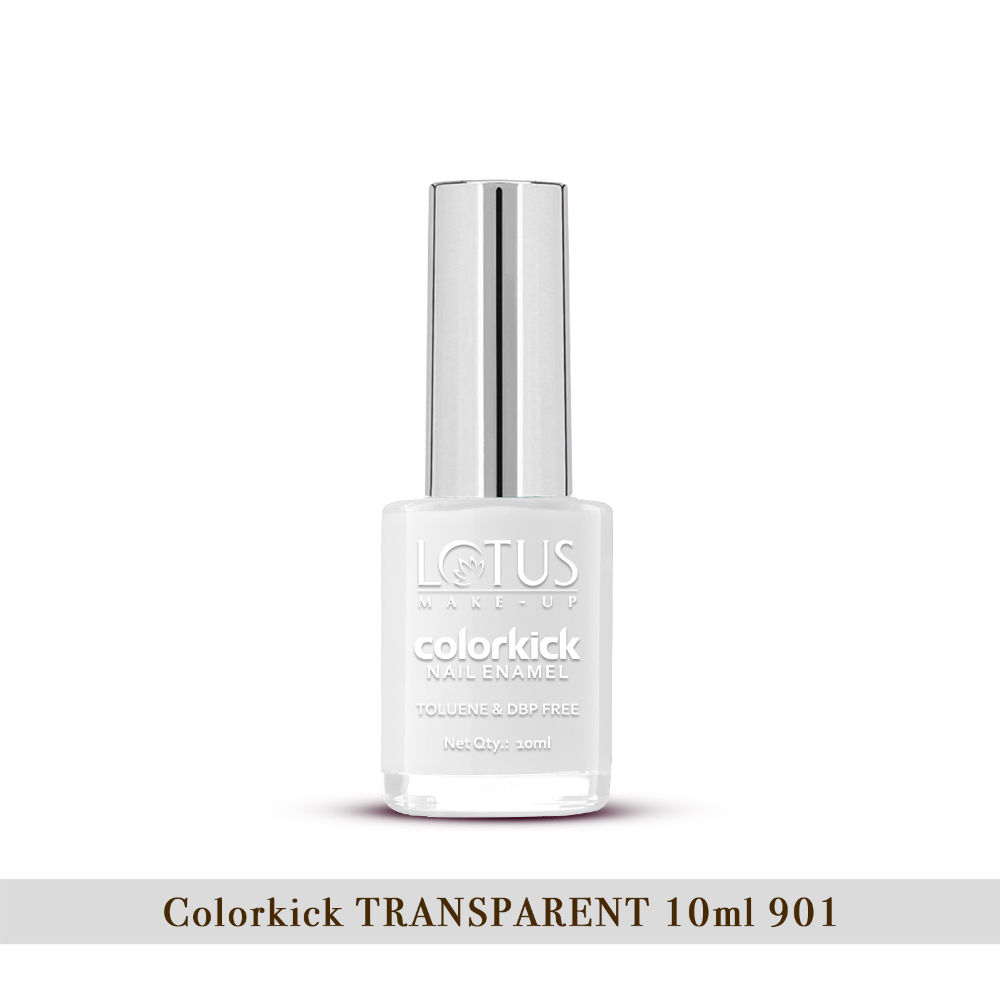 Lotus Make Up Colorkick Nail Enamel - Transparent 901: Buy Lotus Make Up  Colorkick Nail Enamel - Transparent 901 Online at Best Price in India |  Nykaa