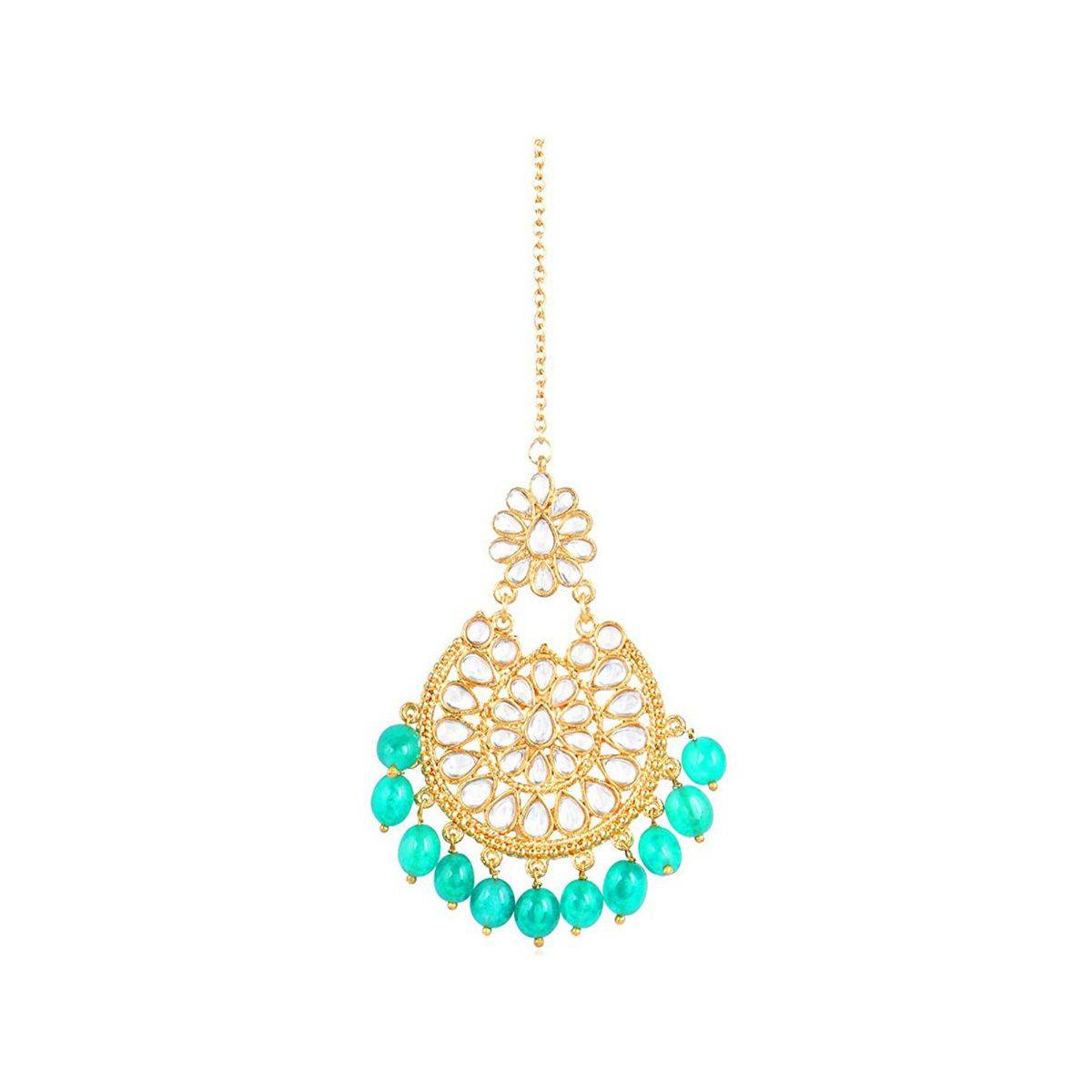 Karatcart Traditional GoldPlated Kundan Maang-Tikka For Women