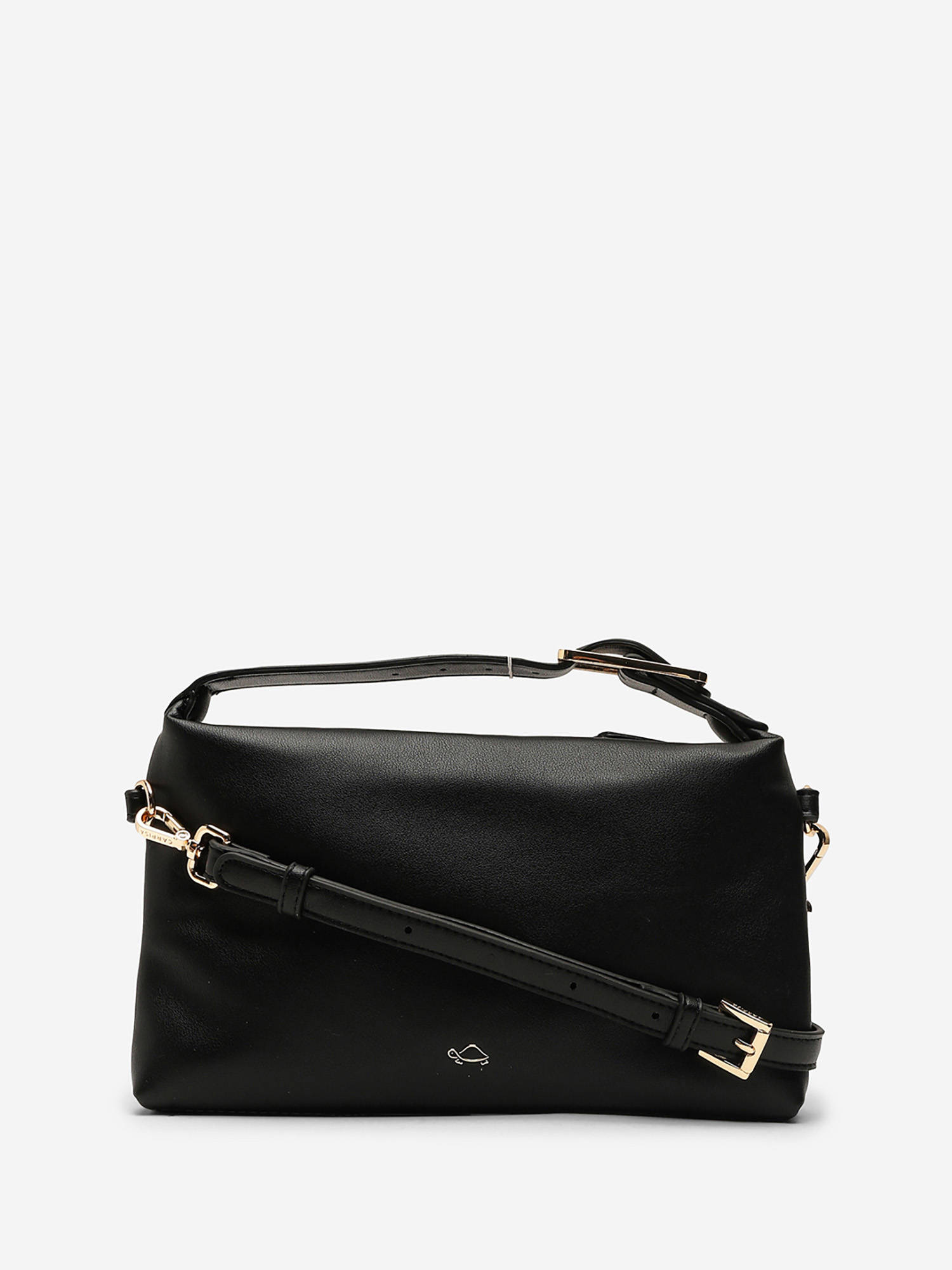 CARPISA ITALIA Women Dafne Black Shoulder Bag with Detachable Strap (S)