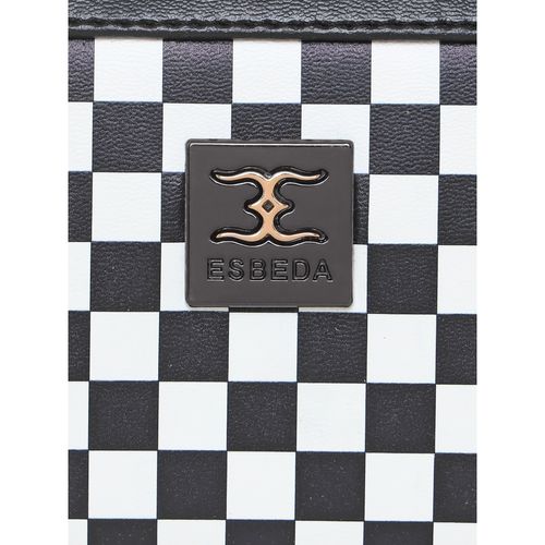 ESBEDA Black Color White Checks Pattern Wallet for Women: Buy