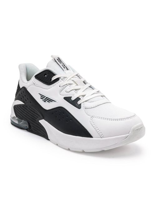 Red Tape Men's Solid White Black Sneakers