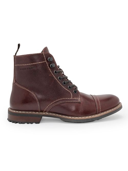Red Tape Mens Solid Bordo Ankle Length Boots