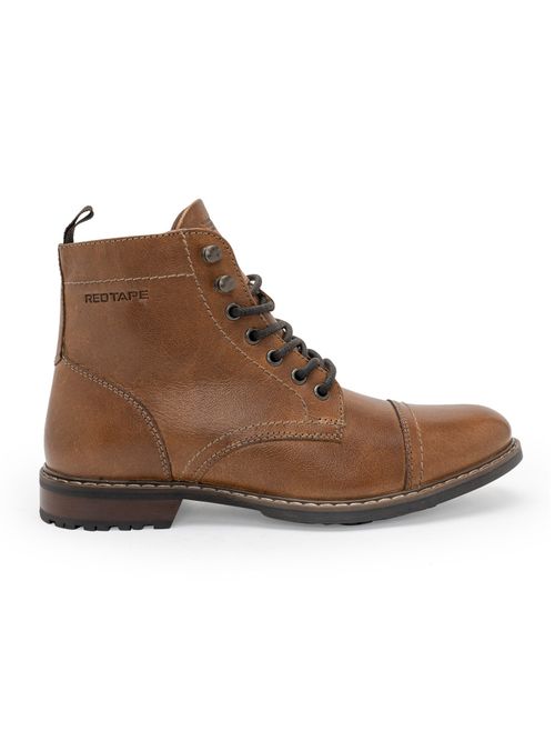 Red Tape Boots Pure Leather High Ankle Shoes Red Tape Mens Solid