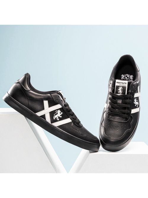 Red Tape Sneakers With Stripes Red Tape Mens Solid Black