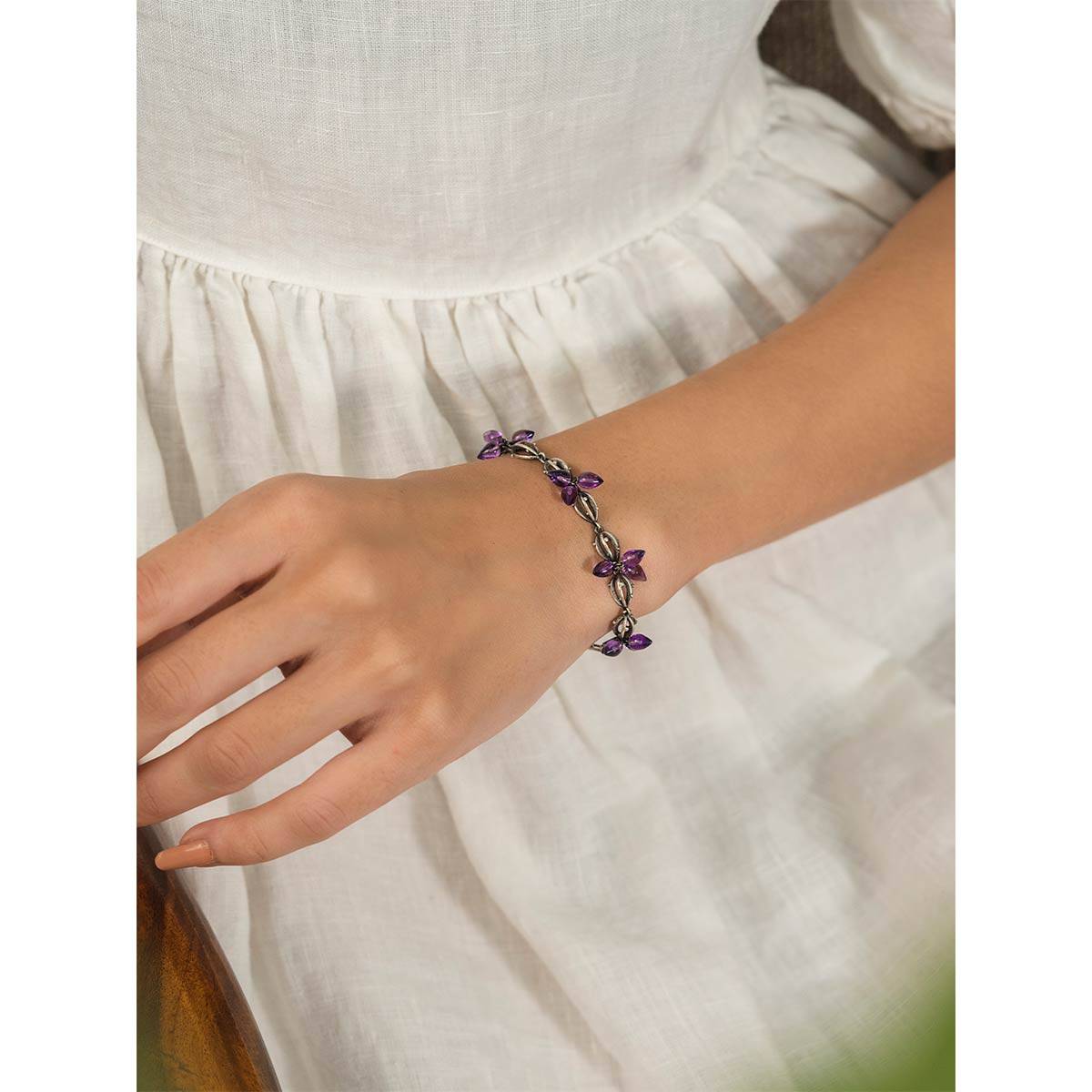 925 Silver Shaya by CaratLane Mammilaria Bloom Bracelet in