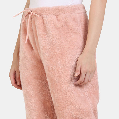 Buy Zivame Fancy Fur Knit Poly Loungewear Bottom - Dusty Pink Online