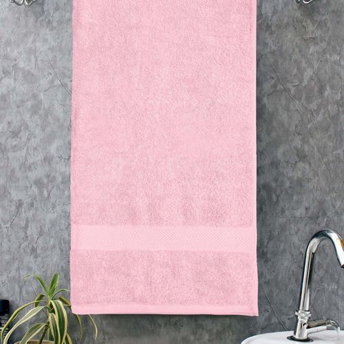 haus & kinder 100% Cotton 2 Piece Bath Towel Set Highly Absorbent Quick Dry  for Beach Gym Pool 500 GSM (Pink & Olive)