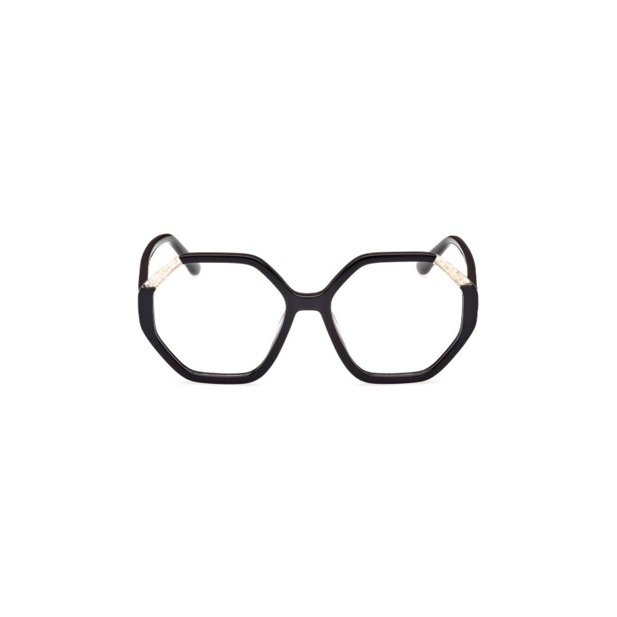 Guess Eyewear for Women with Shiny Black Crystal Light Yellow Acetate Frame (53)