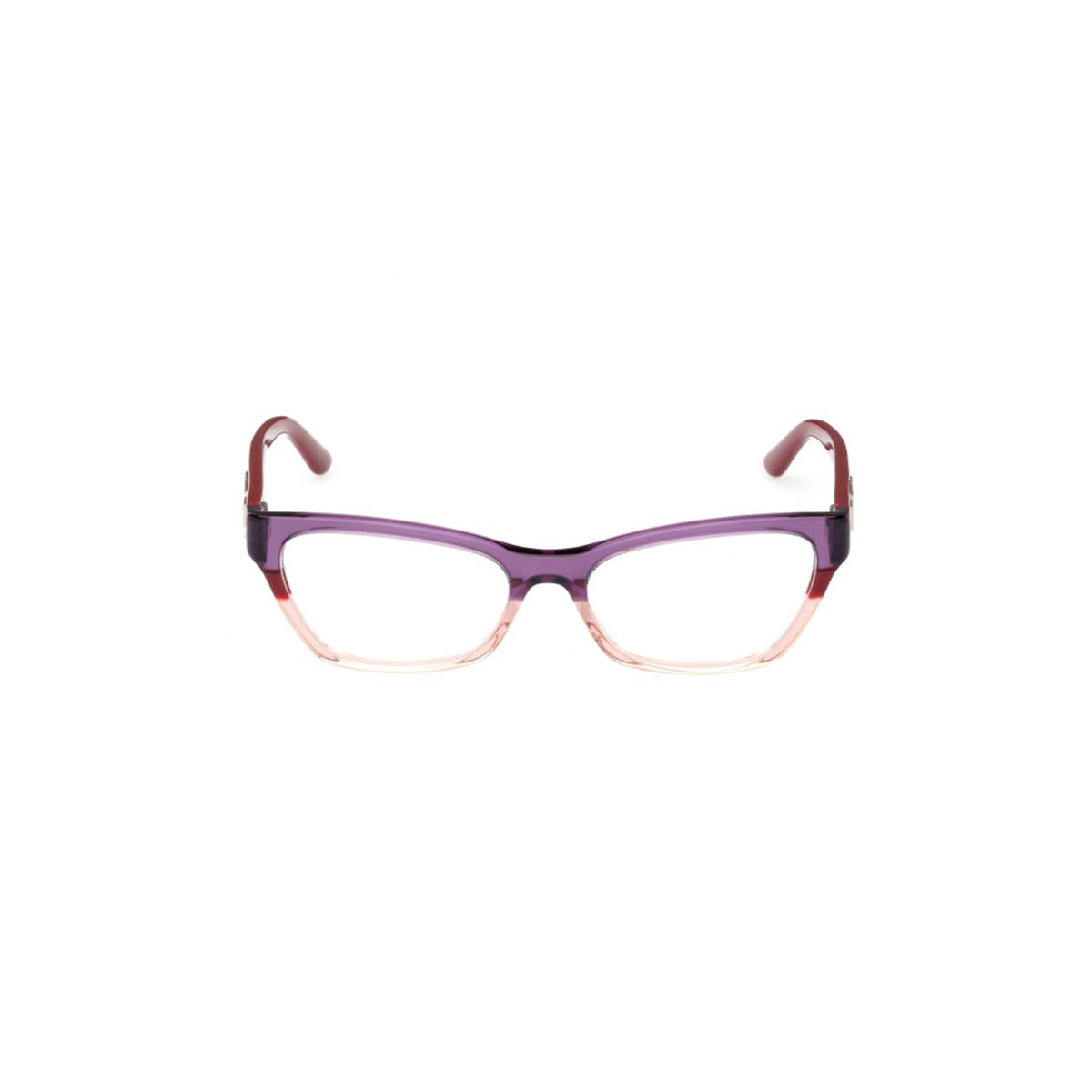 Guess Eyewear for Women with Shiny Crystal Purple To Brown Gradient Acetate Frame (52)