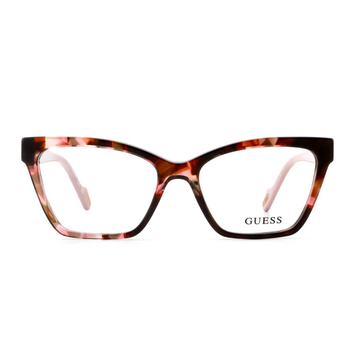 Guess Eyewear for Women with Shiny Brown Pink Demi Acetate Frame (52)