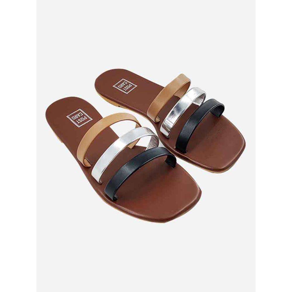 Post Card Brown Solid Flats (UK 6)