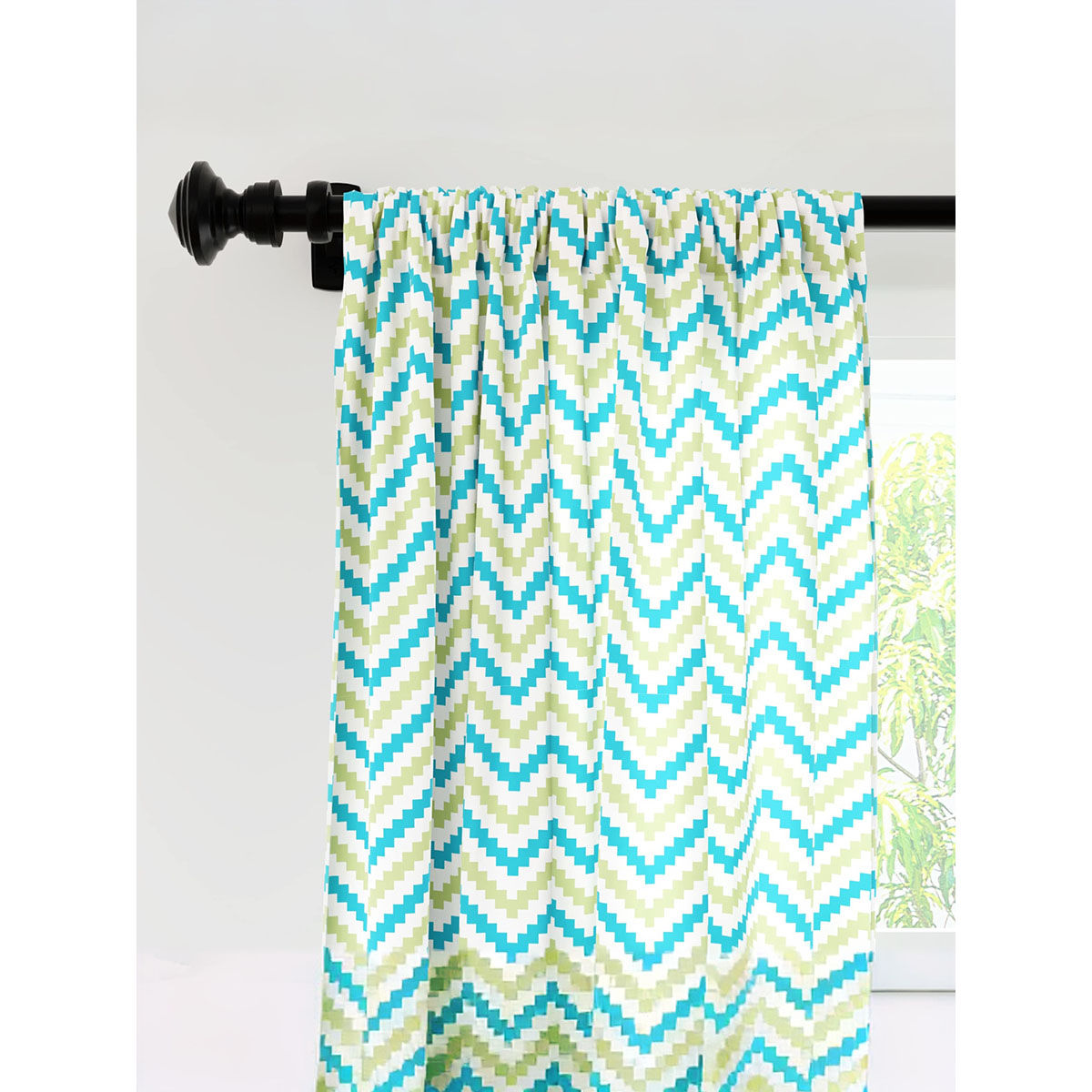 Buy Encasa Homes Polyester Dollar White Curtain (Pack of 2) (8 feet) Online