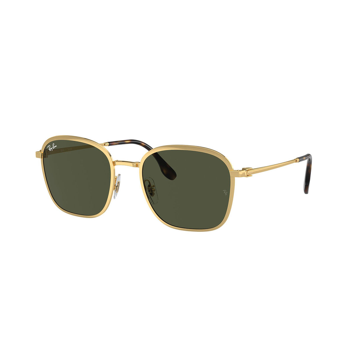 Buy Ray Ban Square Sunglasses With Gold Frame In Green Lens 0Rb3720 5.5 Online