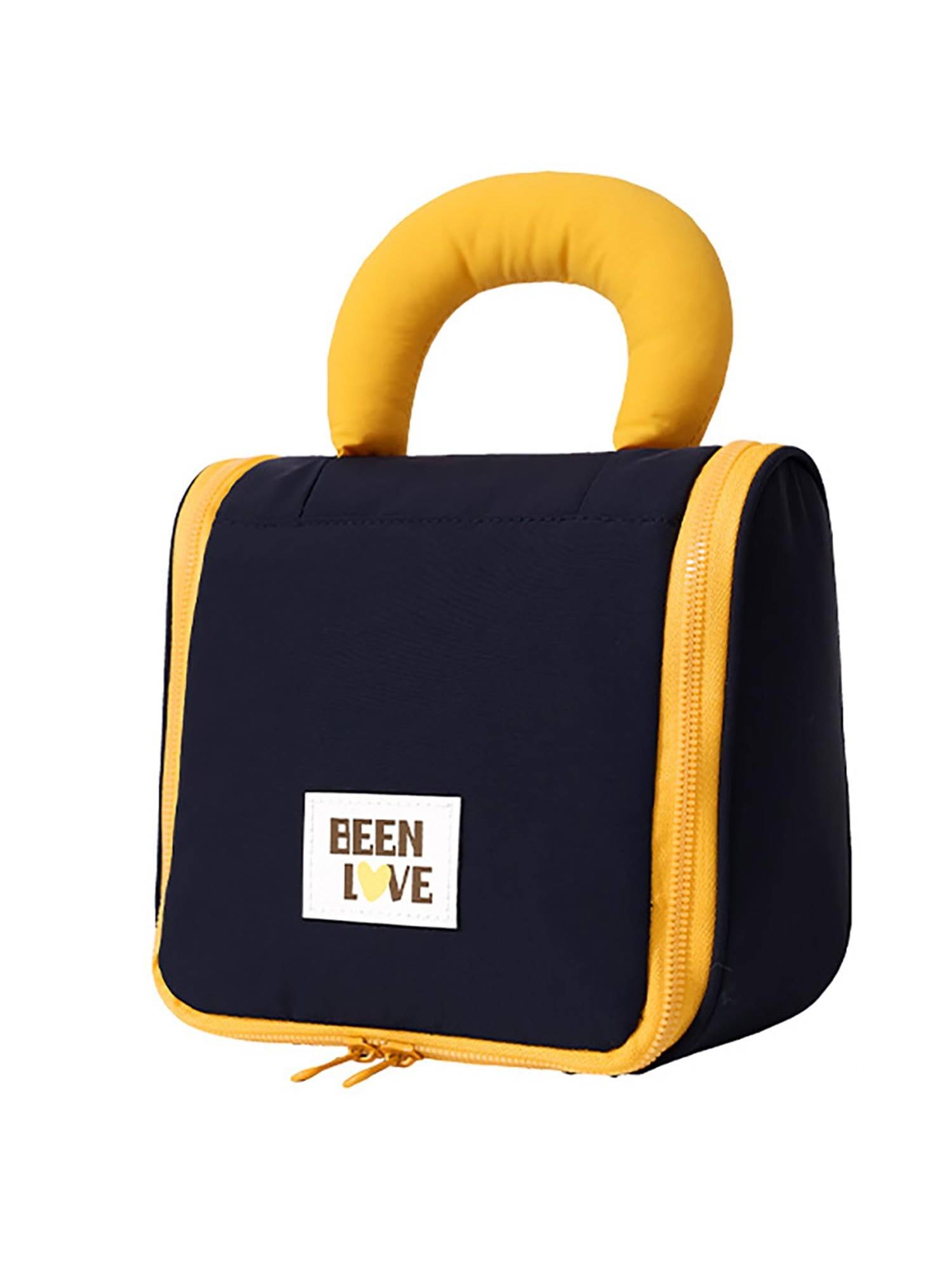 House of Quirk Navy Blue Hanging Toiletry Bag for Women Multiple Compartments & Padded Handle
