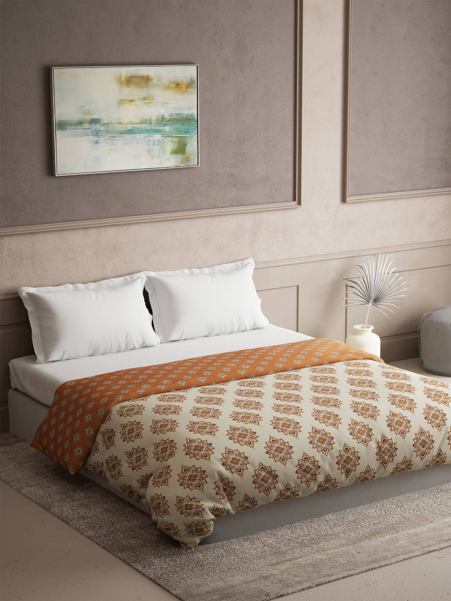 Ddecor Live Beautiful Cotton Zeta Collection 180Tc Ethnic Reversible Mild Winter Queen Dohar - Brown
