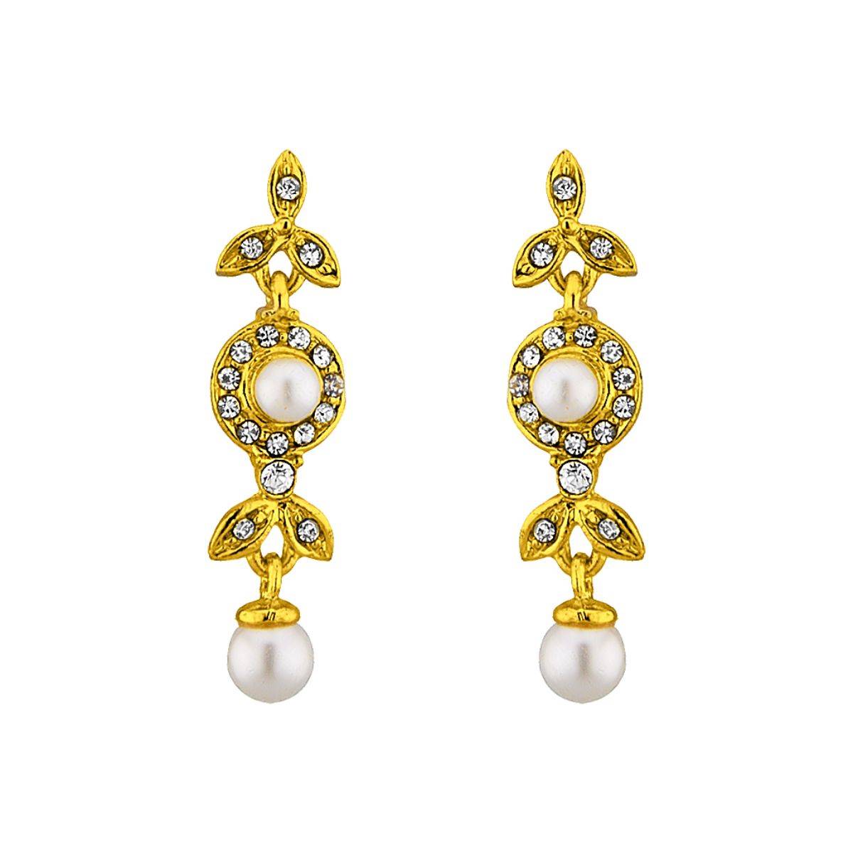Free Sri Jagdamba Pearls CZ Pearl Earrings