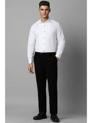 Louis Philippe Men White Classic Fit Solid Full Sleeves Formal Shirt